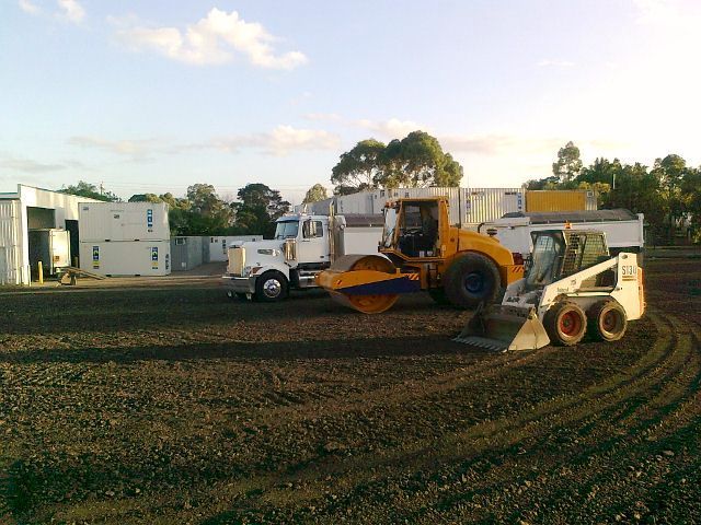 screened crushed asphalt hardstand area industrial