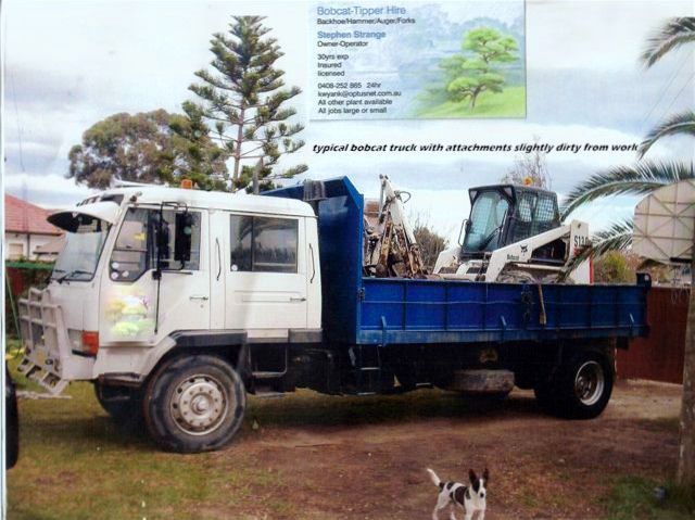 typical bobcat backhoe truck combination early days